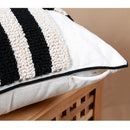 Axyaa Geometric Tufted Cushion Cover 45x45cm - Black White Pillow for Home Decor
