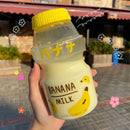 Axyaa Frosted Plastic Fruit Water Bottle 480ml Cute Leakproof Kawaii Milk Carton Shape