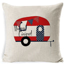 Axyaa Best Memories Happy Camper Cushion Cover - Bedroom Sofa Home Decor