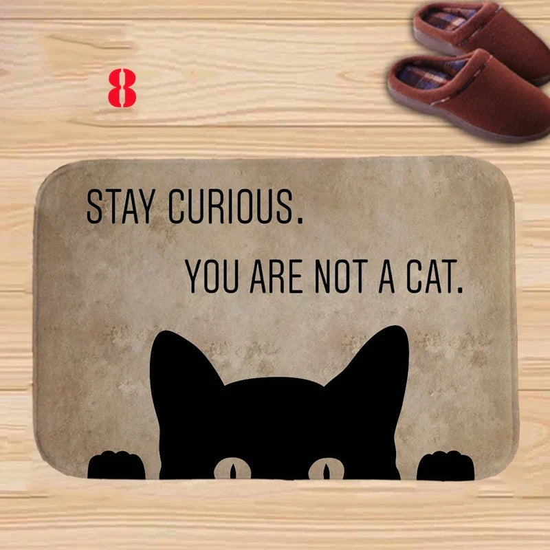 Axyaa Charming Cats Memory Foam Bath Mat - Anti-slip Coral Personalized Doormat