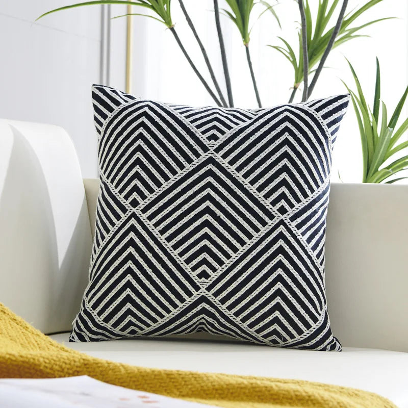 Axyaa Velvet Cushion Cover 45x45cm Nordic Style Embroidered Home Decor Pillow