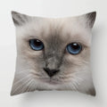 Axyaa Cat Face Print Throw Pillow Cover for Home Sofa Decor