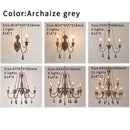 Axyaa Vintage White Wooden Beads Chandelier - Elegant Foyer Light Fixture