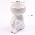 Axyaa Ceramic Little Man Statue Flower Pot Vase Home Decor Craft