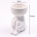 Axyaa Ceramic Little Man Statue Flower Pot Vase Home Decor Craft