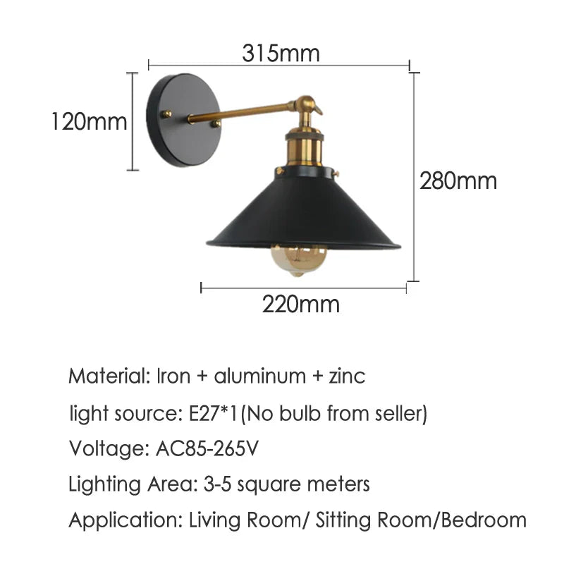 Axyaa Retro Industrial Wall Lamp for Corridor, Staircase, Restaurant, and Bar
