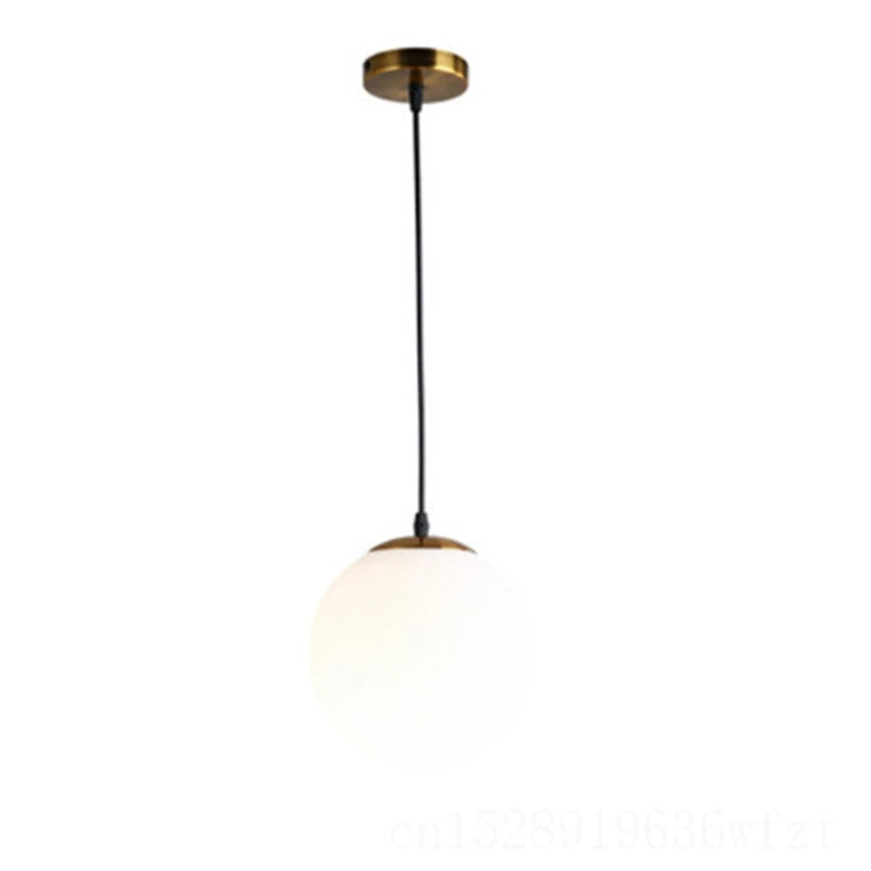 Modern Gold Glass Ball Pendant Lamp by Axya: LED Ceiling Fixture for Living Room Bedroom