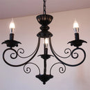 Axyaa Vintage Loft Retro Chandelier Beige Black American Candle Lamp Wrought Iron
