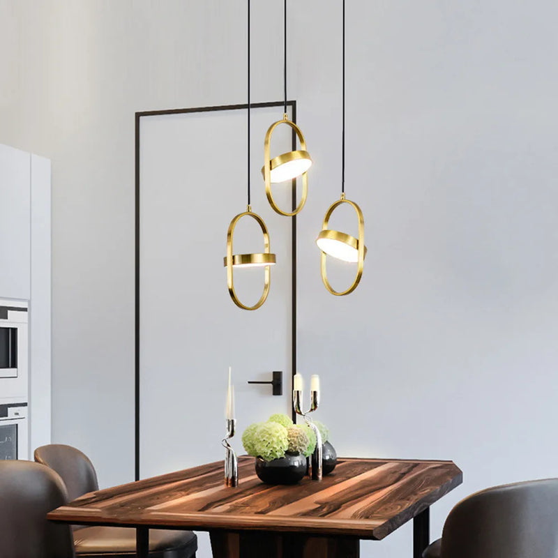 Axyaa Gold Pendant Lamp: Modern LED Nordic Trumpet Hanging Light for Home Decor