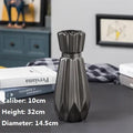 Axyaa Ceramic Black Vase: Handmade Fashion Tabletop Flower Vase for Home Décor