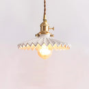 Axyaa White Ceramic Pendant Lights Wooden Copper Bedroom Living Room Nordic Pendant Lamp