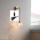 Axyaa Gray Glass LED Bathroom Mirror Light Copper Nordic Wall Sconce