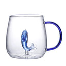 Axyaa 3D Animal Glass Mug: Fun Novelty Cup for Coffee, Tea, Milk - 400ml