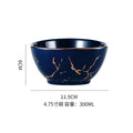 Axyaa Nordic Golden Marbling Ceramic Tableware Set for Dining
