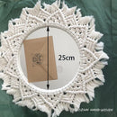 Axyaa Bohemia Macrame Handmade Round Mirror Wall Tapestry - Bedroom Livingroom Bathroom Decor