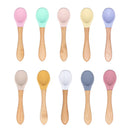 Axya Organic Soft Tip Baby Feeding Spoon, Wooden Handle, BPA-Free
