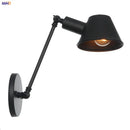Axyaa Black Single Swing Arm Wall Light - Industrial Vintage Wall Lamp Sconce