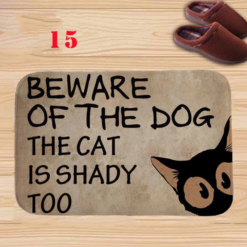 Axyaa Charming Cats Memory Foam Bath Mat - Anti-slip Coral Personalized Doormat