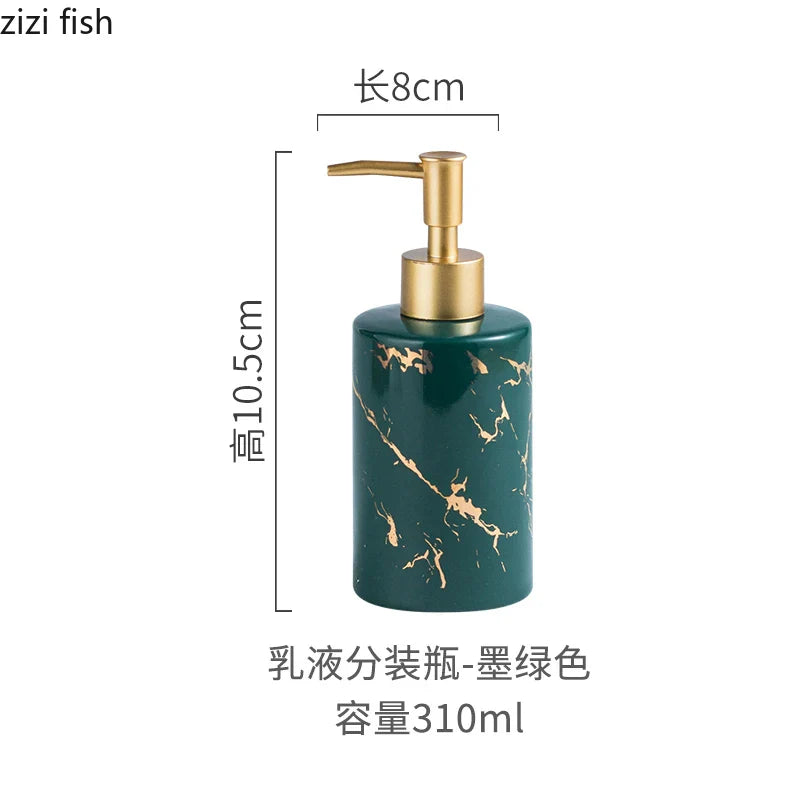 Axya Marbling Ceramic Hand Sanitizer Bottle Bright Light Lotion Dispenser
