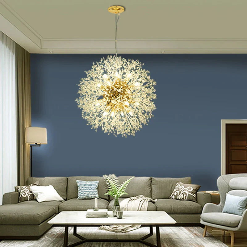 Axyaa Dandelion Chandelier: Nordic Minimalist LED Indoor Lighting for Living Room, Bedroom & Dining