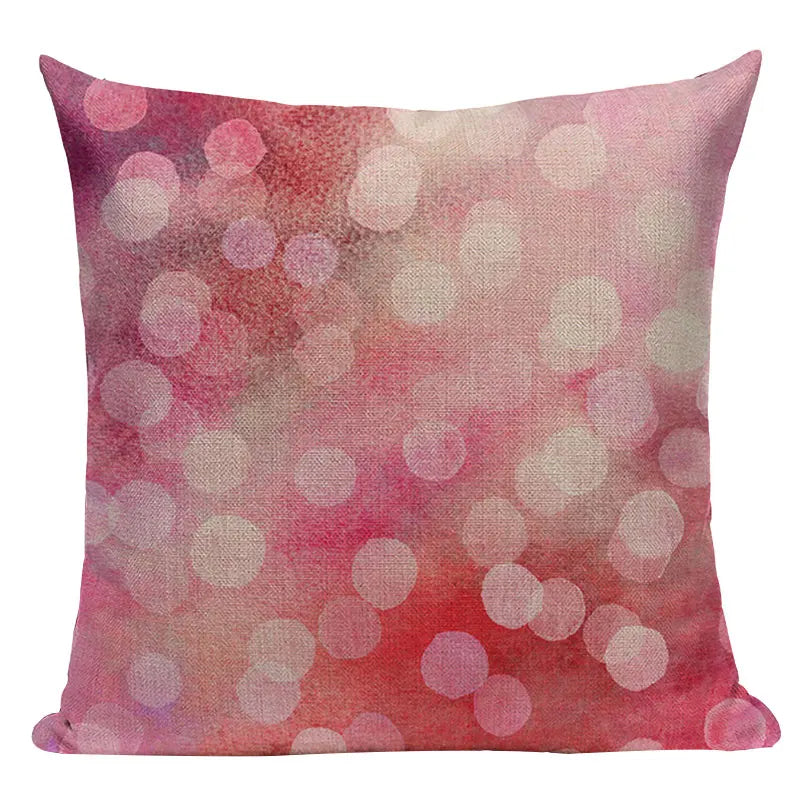 Axyaa Geometric Cushion Cover: Green Pink Diamond Design for Home, Bedroom, and Car