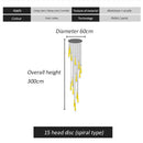 Axyaa LED Spiral Chandelier Black Chrome Gold Lighting Indoor Living Stairwell