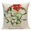 Axyaa Christmas Deer Snowman Cartoon Cushion Cover - Festive Decor Pillowcase