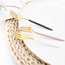 Stainless Steel Small Fork Set for Desserts and Fruits by Axyaa