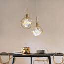 Axyaa Modern Luxury Crystal Chandelier: Nordic Round Single Head Pendant for Home and Bar