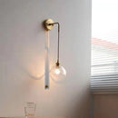 Axyaa Gray Glass LED Bathroom Mirror Light Copper Nordic Wall Sconce