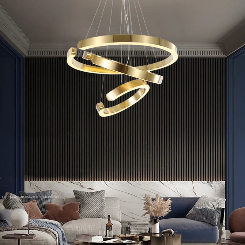 Axyaa Round LED Chandelier: Stylish Lighting for Home, Restaurant, or Bar