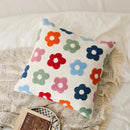 Chic Daisy Dandelion Embroidery Cushion Cover by Axyaa