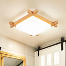 Axyaa Wood Flush Mount Ceiling Light for Living Room Bedroom