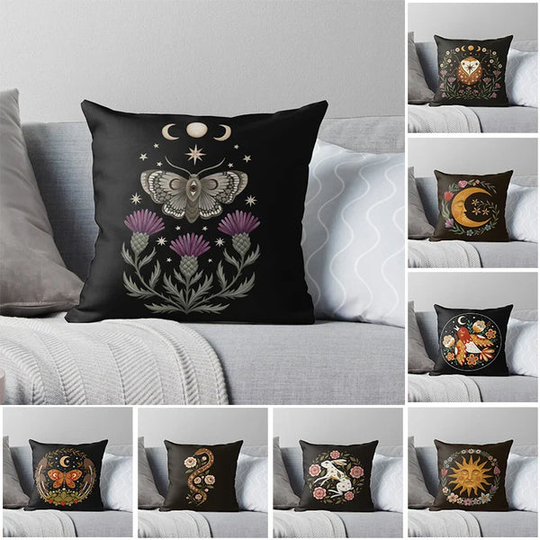 Nordic Cushion Cover Black 18x18 Double Side Printed for Living Room Sofa
