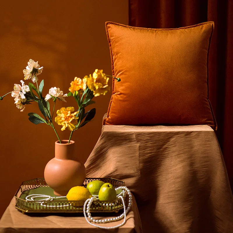 Velvet Decorative Pillow Cover 30x50cm for Living Room Sofa - Axyaa Palette