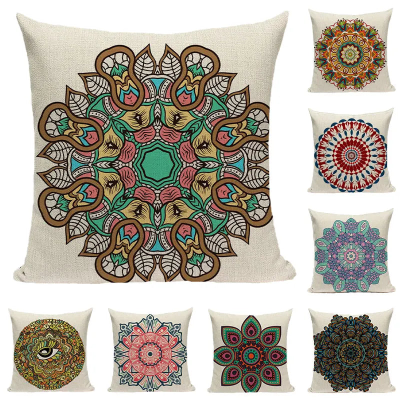Bohemian Linen Cushion Cover 45x45 for Sofa - Axyaa Brand Home Decor