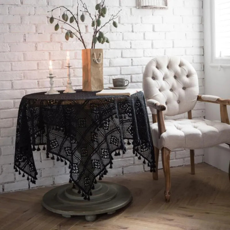 Axya™ Handmade Crochet Cotton Tablecloth for Coffee Tables & Background Decoration
