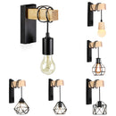 Axya Nordic Wood Wall Lights: Retro Adjustable LED Wall Sconce Lamp for Home Decor