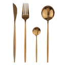 Axyaa Rose Gold Western Style Dinnerware Set Stainless Steel Silverware Cutlery