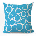 Axyaa Blue Geometric Cotton Linen Pillow Cover for Luxury Home Decor