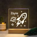 Rocket Ship Nightlight USB Customized Name 3D Lamp - Axyaa Brand
