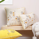 Axyaa Yellow Dandelion Floral Pillow Cover for Home Decor