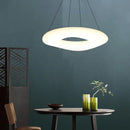 Axyaa White Ring LED Pendant Light for Kitchen Dining Room Decor