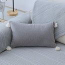 Axyaa Boho Tassled Cushion Cover in Beige/Grey/Blue/Yellow, 30x50cm/45x45cm