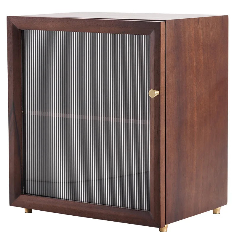 Axya Solid Wood Tea Set Storage Cabinet for Home Tea Room Organizing