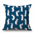 Axyaa Dachshund Dog Print Cotton Linen Pillow Covers 45X45cm