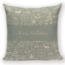 Christmas Cartoon Santa Claus Deer Pillows Covers Merry Christmas Gifts for The New Year by Axyaa