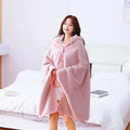 Axyaa Winter Hooded Blanket: Thick Antistatic Fleece Throw Blanket for Home