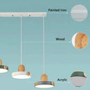Axyaa Nordic LED Wood Iron Pendant Light - Customizable Modern Design