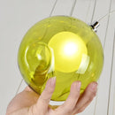 Axyaa Colorful Glass Chandelier with LED Sconces for Living Room and Kids Room